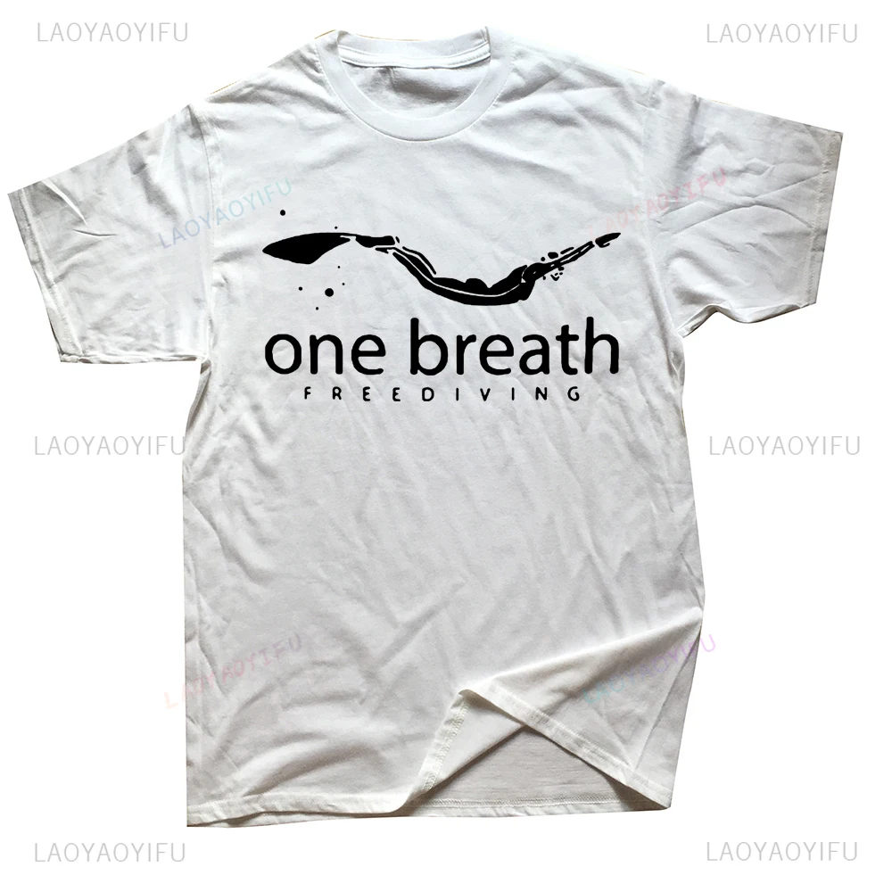 Tee Graphic Print - Vintage Graphic Printed One Breath Freediving