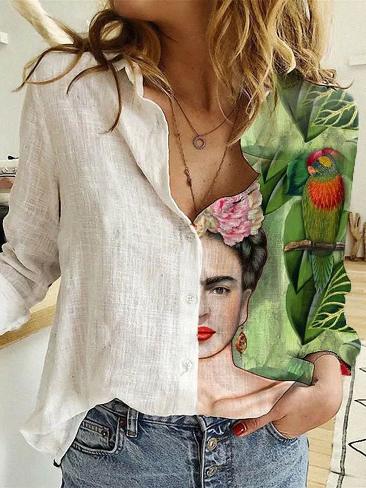 Women Spring And Autumn Long S - огляд і ціна Shirt Camp Collar